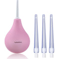 TopQuaFocus 8 Ounce Enema Bulb Kit front view showing pink silicone bulb.