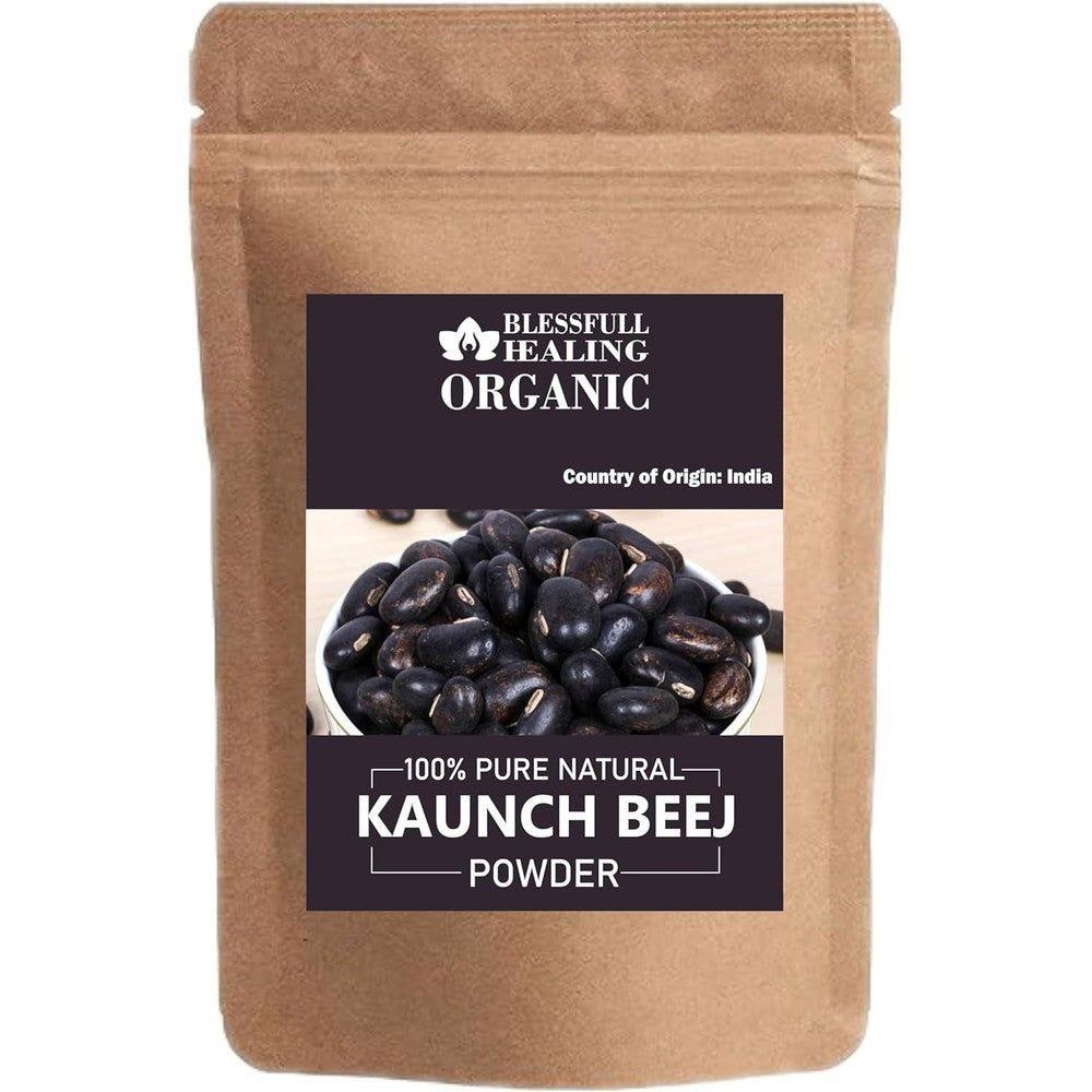 Blessfull Healing Organic Kaunch Beej Powder front view natural herbal supplement