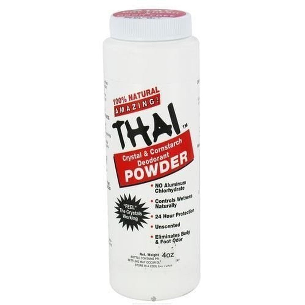 Thai Deodorant Stone Crystal and Cornstarch Body Powder front view natural talc-free deodorant