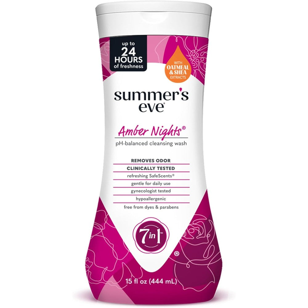 Summer's Eve Amber Nights Feminine Wash front view authentic imported bottle
