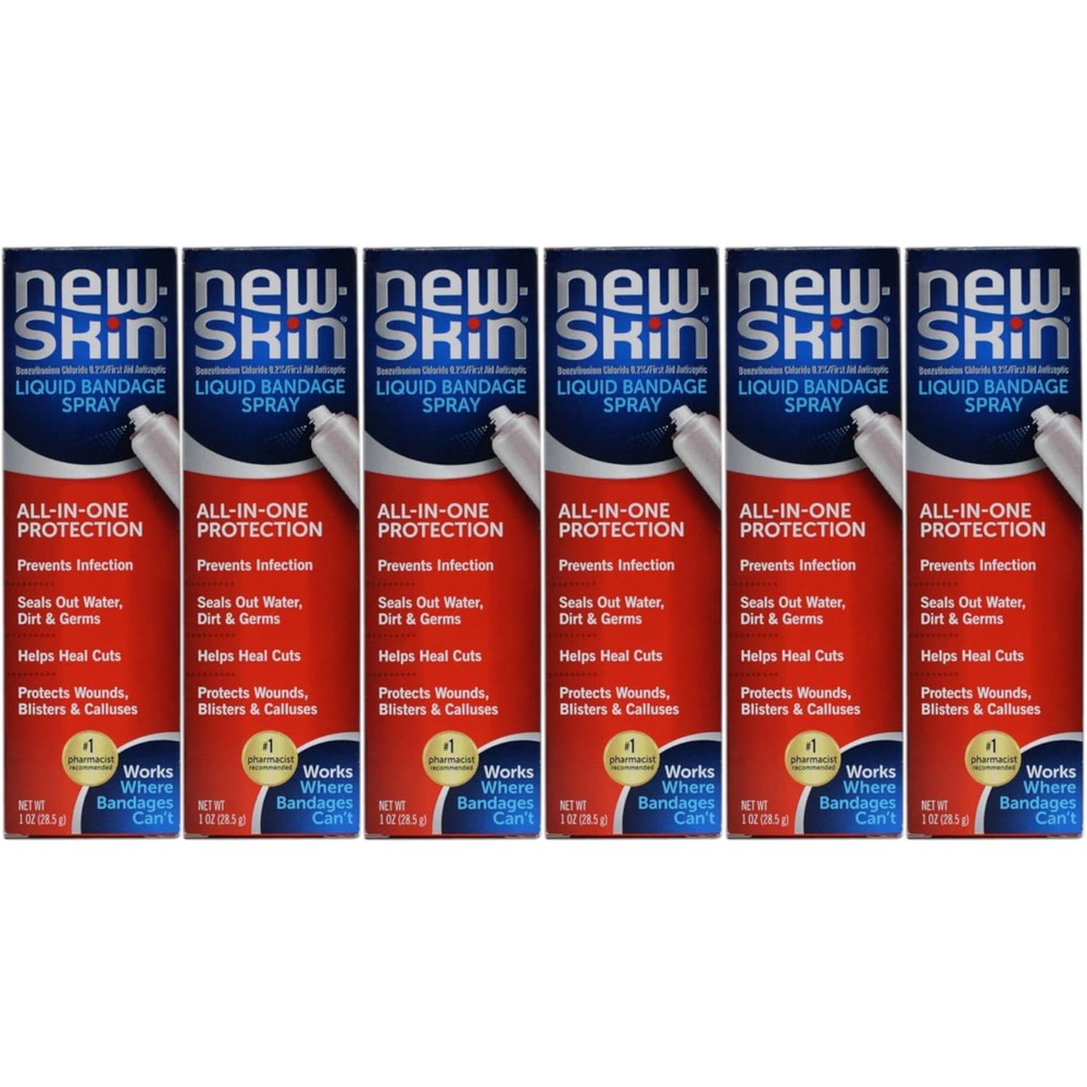 New Skin Liquid Bandage Spray pack of six front view first aid antiseptic