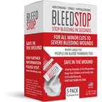 BleedStop First Aid Powder 5 pack front view for emergency blood clotting