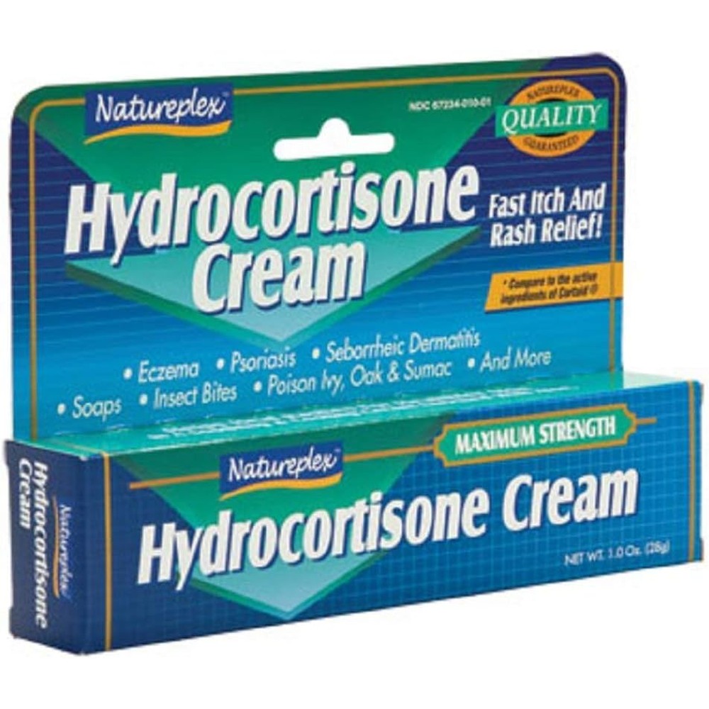 Natureplex Hydrocortisone 1% Cream 6 tube pack front view for maximum strength itch relief.