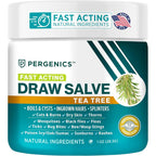 Pergenics Drawing Salve Tea Tree Ointment front packaging view for boil and cyst relief.