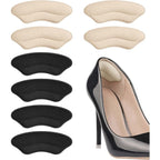 Sargarita heel pads for shoes that are too big front view showing beige and black variants