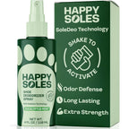 HAPPY SOLES Shoe Deodorizer Spray front view Eucalyptus Mint bottle