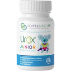 UROX Junior Natural Bladder Control bottle front view showing pediatric bedwetting support packaging