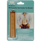 MandMcares Peritoneal Dialysis Transfer Set Holder for Baxter front view showing orange pouch and adjustable neck cord.