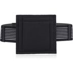 EaseToU breathable g tube holder belt medium front view showing black elastic band and large protective square pouch