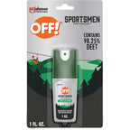 OFF! Deep Woods Sportsmen Insect Repellent Spritz one ounce front view bottle showcasing maximum strength branding.