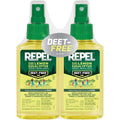 Repel plant-based lemon eucalyptus insect repellent twin pack front view showing two pump spray bottles