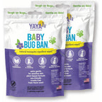 YAYA ORGANICS Baby Bug BAN Insect Repellent Wipes front packaging showcasing natural mosquito protection for babies.