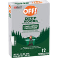 SC Johnson OFF Deep Woods insect repellent wipes 12 count front view packaging