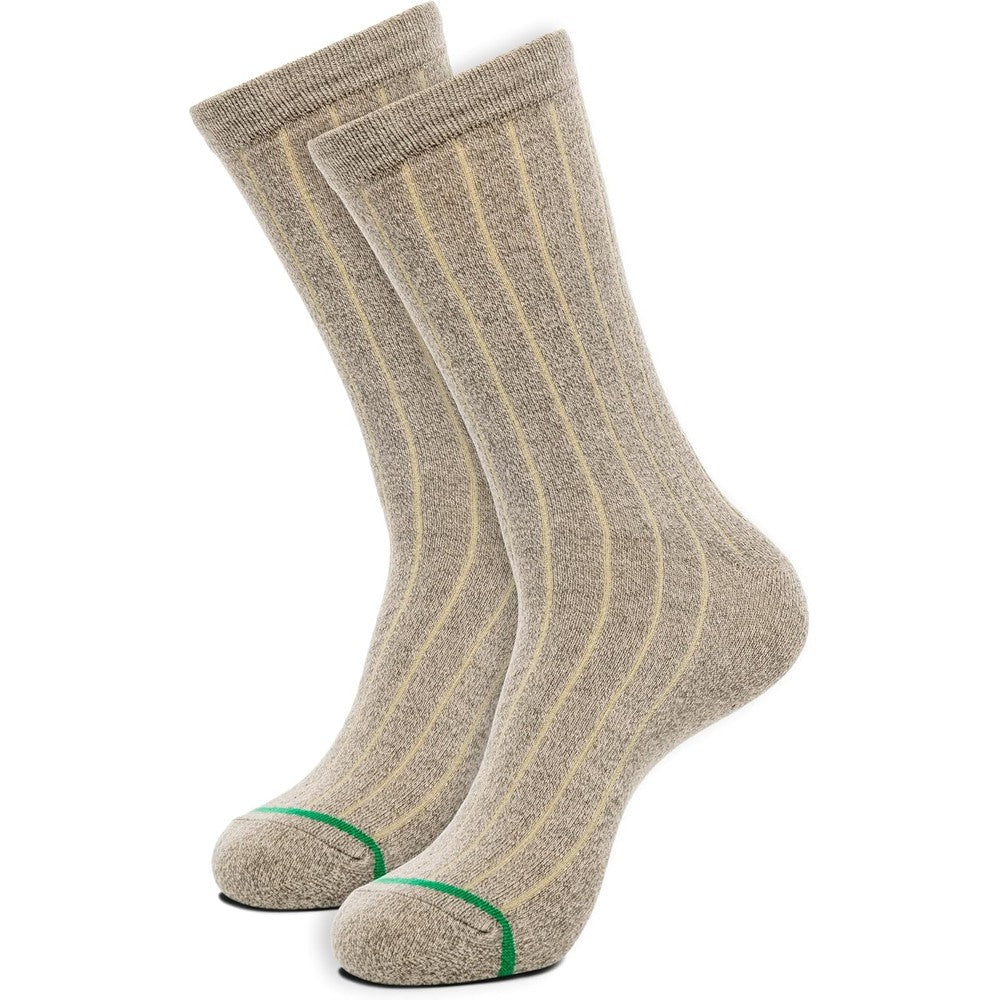 Insect Shield Traveler Socks front view beige rib-knit design