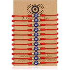 Qoncosy 12 pieces evil eye red string bracelet set front view