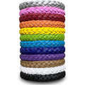 BuggyBands 12 Piece Leather Mosquito Repellent Bracelets front view