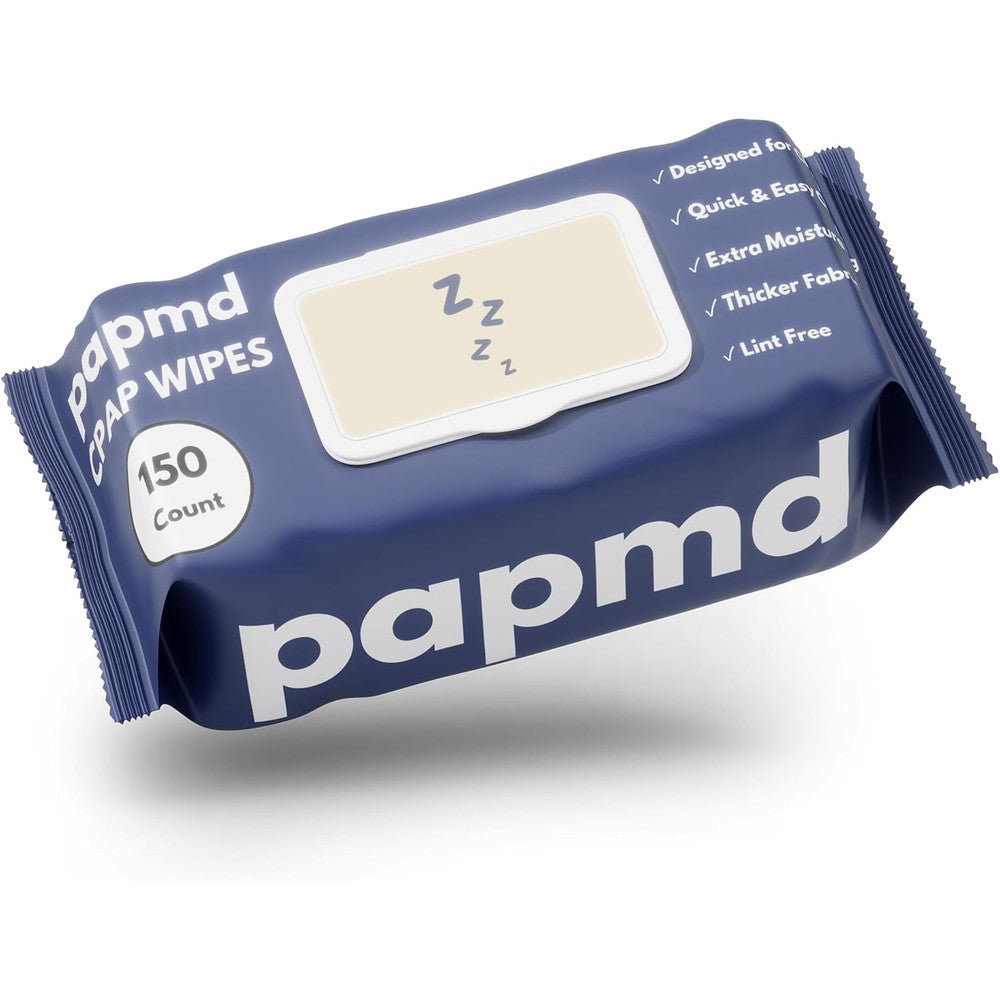 PAPMD Unscented CPAP Wipes 150 pack front view
