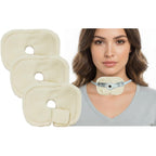 Pinklilycare Reusable Tracheostomy Tube Covers 3-pack front view showing beige fabric.
