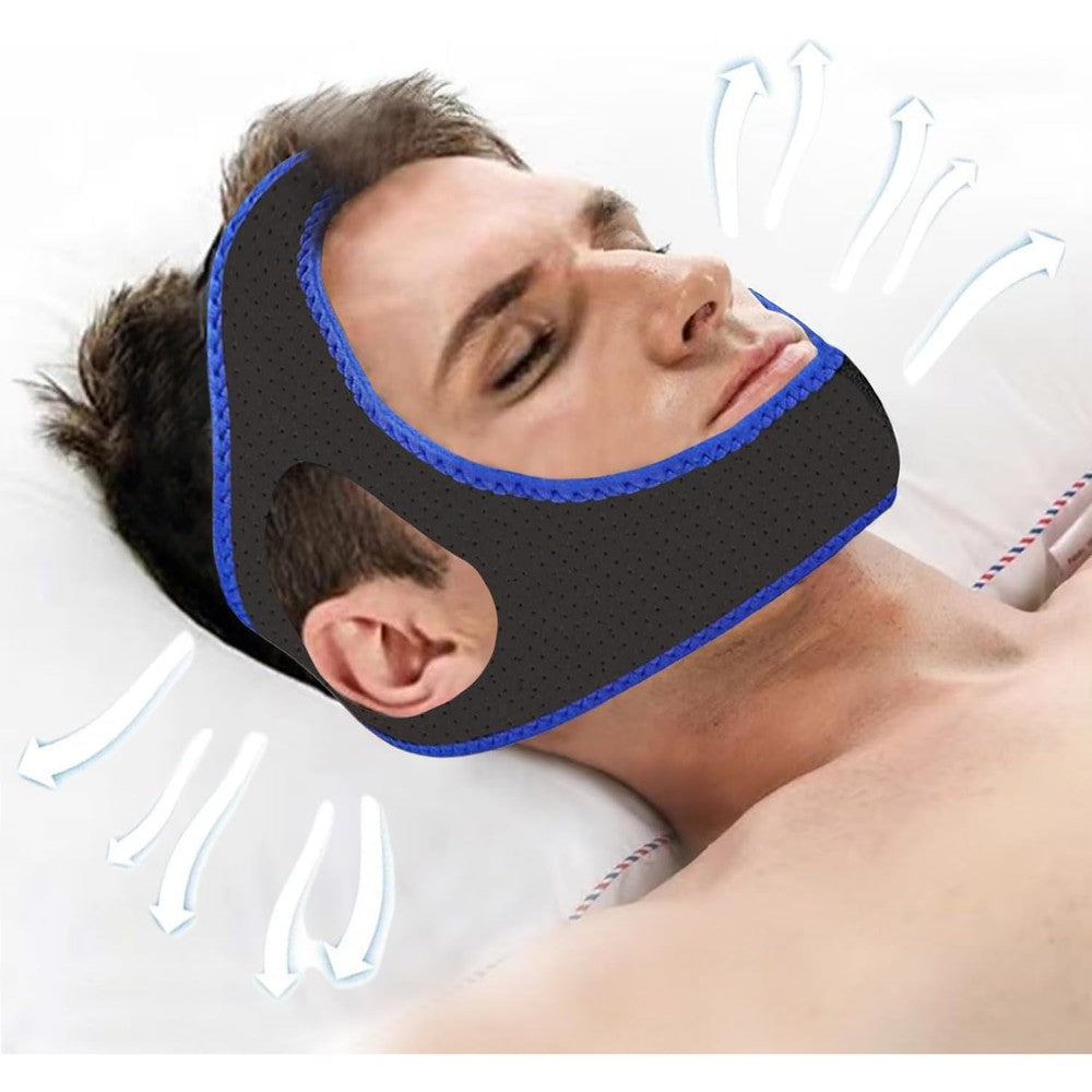 Sviiolnnr Anti Snoring Chin Strap front view showing dual adjustable Velcro fasteners.