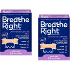 Breathe Right Calming Lavender Nasal Strips 26 count pack front view for congestion relief