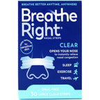 Breathe Right Nasal Strips front box view for snoring relief.