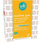 Wellness Basics Nicotine Gum 2mg 160 count bottle front view for smoking cessation