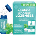 Quitine Nicotine Lozenges 2mg Mint packaging front view showing 120 count stop smoking aid box