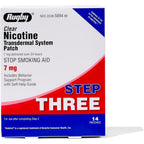 Rugby Laboratories Clear Nicotine Patch Step 3 front box view for smoking cessation