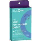 plusOne Vital Menopause Patch AM and PM 16 count front packaging box showing day and night support