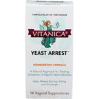 Vitanica Yeast Arrest 14 count box front view for vaginal health.