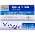 Vagisil Regular Strength Anti-Itch Feminine Cream 1 Ounce tube front view for fast relief.