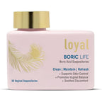 Loyal Boric Life Boric Acid Suppositories front view for vaginal pH balance
