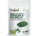 Sunfood Superfoods Chlorella Spirulina Tablets 4 Ounce bottle front view