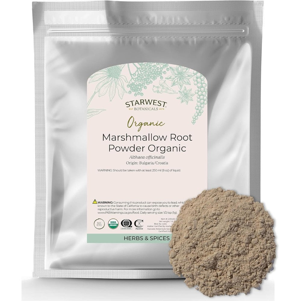 Starwest Botanicals Organic Marshmallow Root Powder 1lb front view