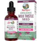MaryRuth's Organic Milk Thistle Seed Liquid Drops front view bottle for liver support packaging.