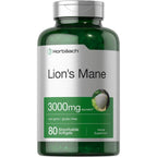 Horbäach Lions Mane Mushroom Supplement front view bottle for focus support