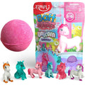 Zimpli Kids Large Unicorn Surprise Bath Bomb retail packaging front view showcasing premium kids bath toy