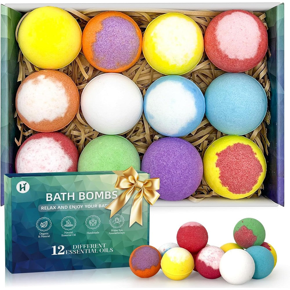 Haishan Shower organic bath bombs gift set front view packaging