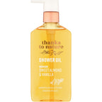 Thanks to Nature Nourish Sweet Almond and Vanilla Shower Oil front view bottle