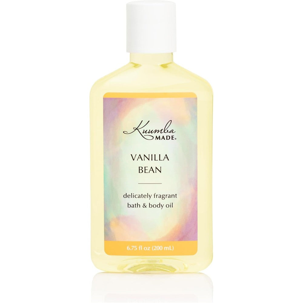Kuumba Made Vanilla Bean Bath and Body Oil front view bottle for daily skin hydration.