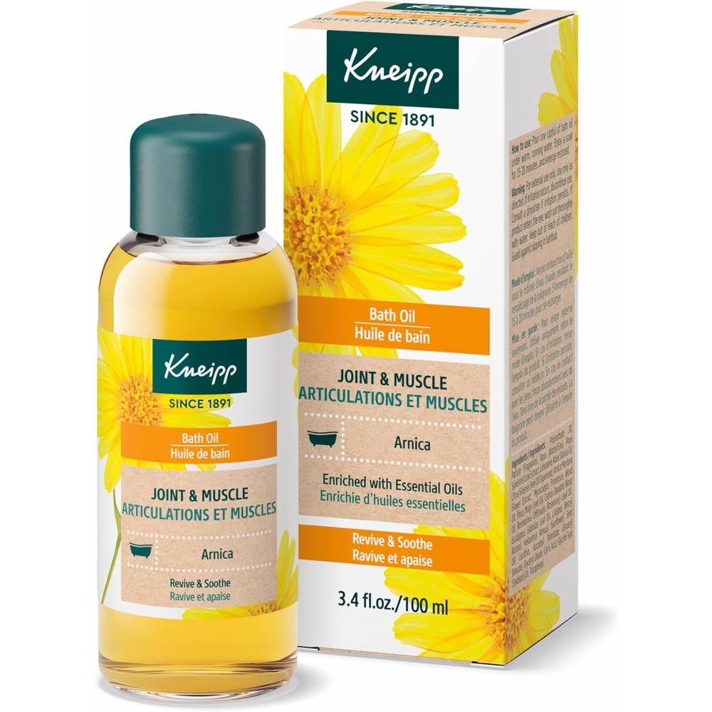Kneipp Joint and Muscle Arnica Bath Oil front view bottle for muscle recovery