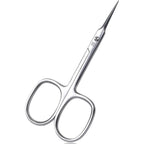 THRAU cuticle scissors front view showing premium stainless steel finish