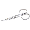 Tweezerman Stainless Steel Cuticle Scissors front view showing sharp pointed blades for precision manicure.