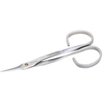 Tweezerman Stainless Steel Cuticle Scissors front view showing sharp pointed blades for precision manicure.