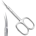 THRAU premium sharp cuticle scissors front view showing curved blades
