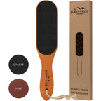 Pumice Valley wooden foot file with handle front view