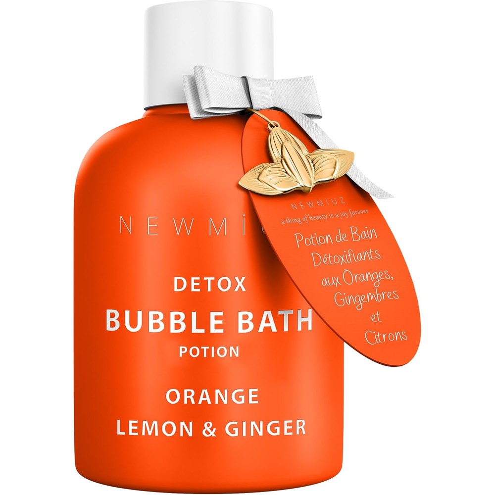 New Miuz natural detox citrus bubble bath bottle front view