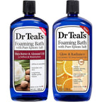 Dr Teal's Foaming Bath Combo Pack front view showing shea butter and vitamin C bottles for muscle relaxation