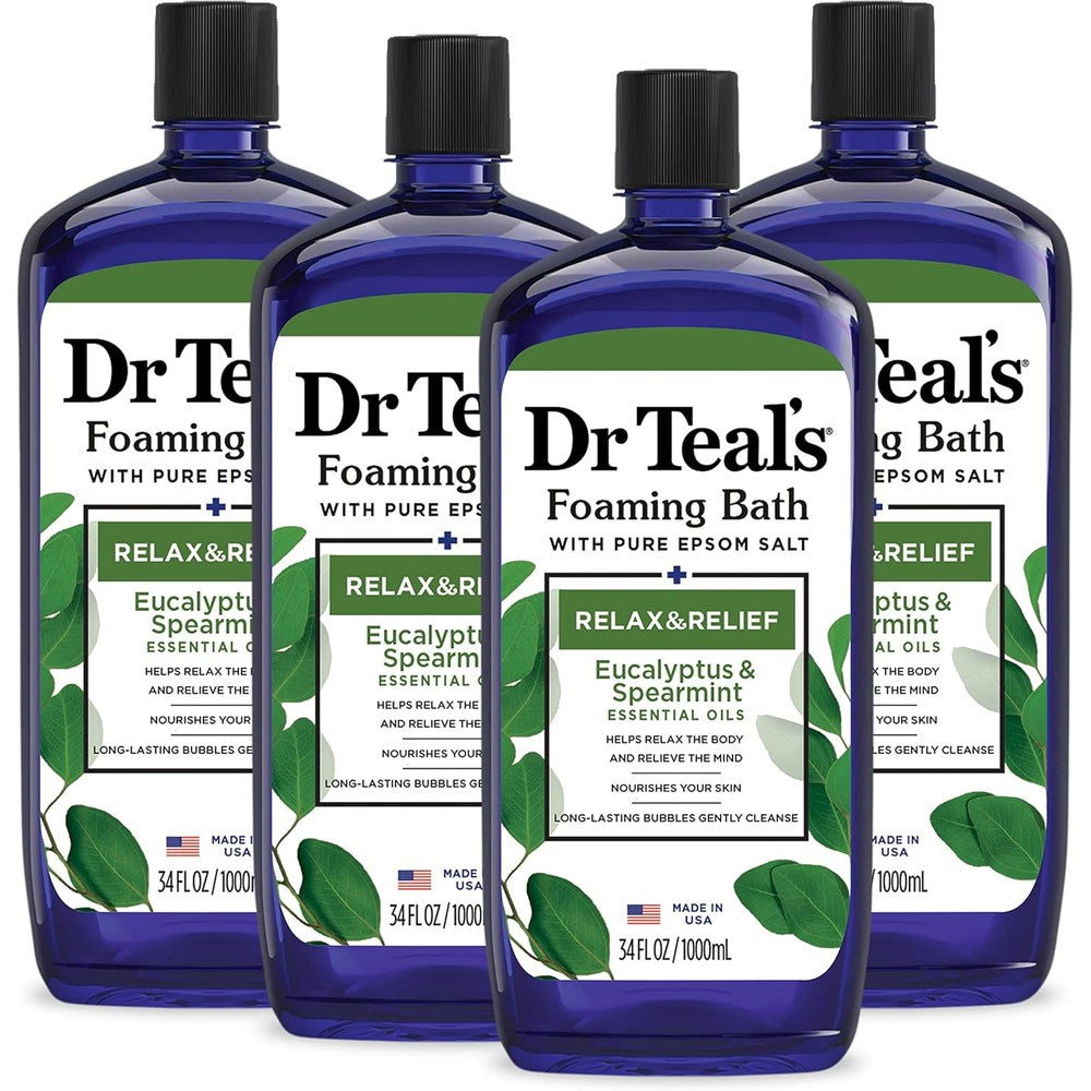 Dr Teal's Foaming Bath Eucalyptus and Spearmint 4 pack front view