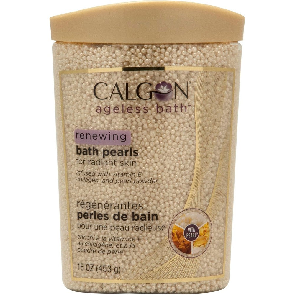 Calgon Ageless Bath Renewing Pearls 16 Ounce container front view